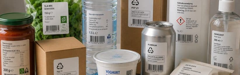Geharmoniseerde etikettering: Verschillende verpakkingen met labels